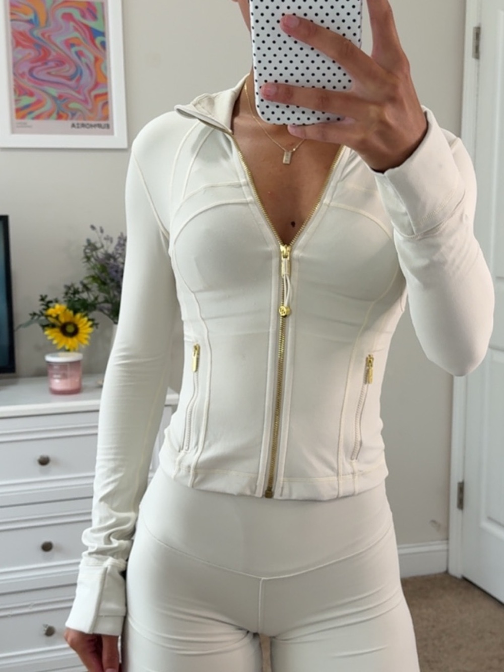Lululemon Define Jacket Cropped White/Gold - Picture 3 of 3